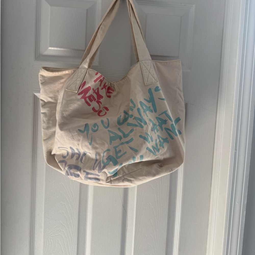 Trendy Beige  Juicy Couture Tote with Colorful Print